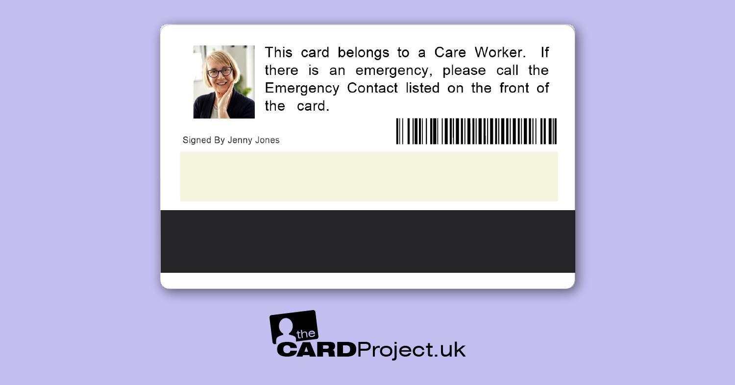 Care Worker ID Card Premium (REAR)